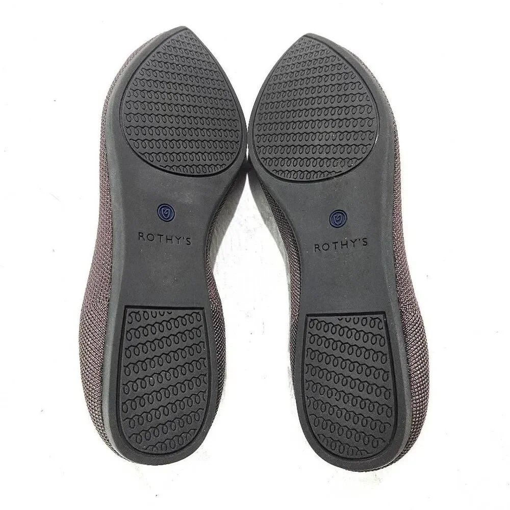 ROTHY'S The Point Flat Mink Dusty Purple Retired Pointed Toe Flats Shoes EUC 9.5